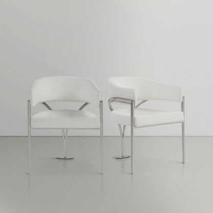 Meridian Furniture - Madelyn Cream Vegan Leather Dining Chair (Set of 2) - 554Cream-C veiw 6