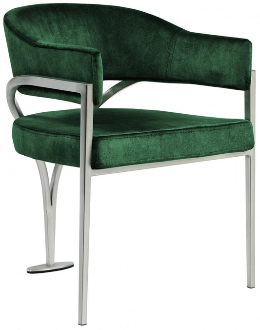 Meridian Furniture - Madelyn Green Velvet Dining Chair (Set of 2) - 554Green-C veiw 1