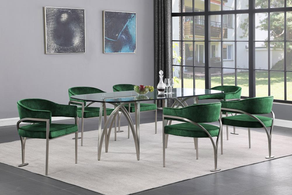 Meridian Furniture - Madelyn Green Velvet Dining Chair (Set of 2) - 554Green-C veiw 5