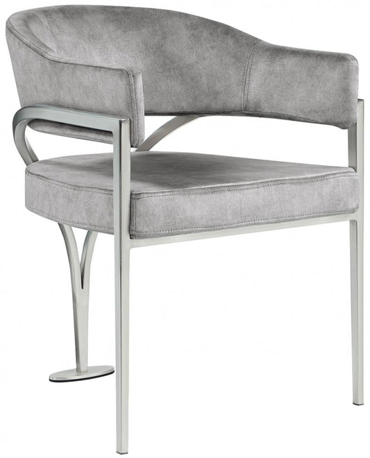 Meridian Furniture - Madelyn Grey Velvet Dining Chair (Set of 2) - 554Grey-C veiw 1