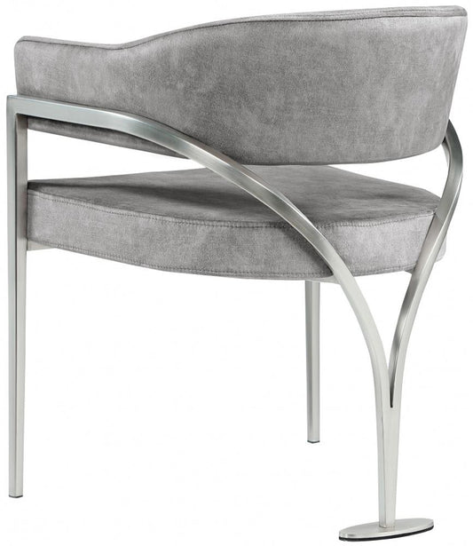 Meridian Furniture - Madelyn Grey Velvet Dining Chair (Set of 2) - 554Grey-C veiw 2