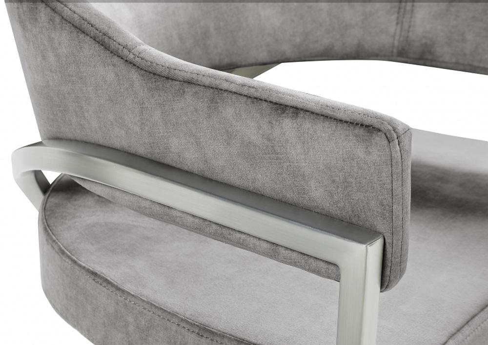 Meridian Furniture - Madelyn Grey Velvet Dining Chair (Set of 2) - 554Grey-C veiw 4