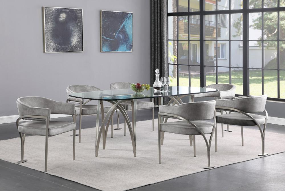 Meridian Furniture - Madelyn Grey Velvet Dining Chair (Set of 2) - 554Grey-C veiw 6