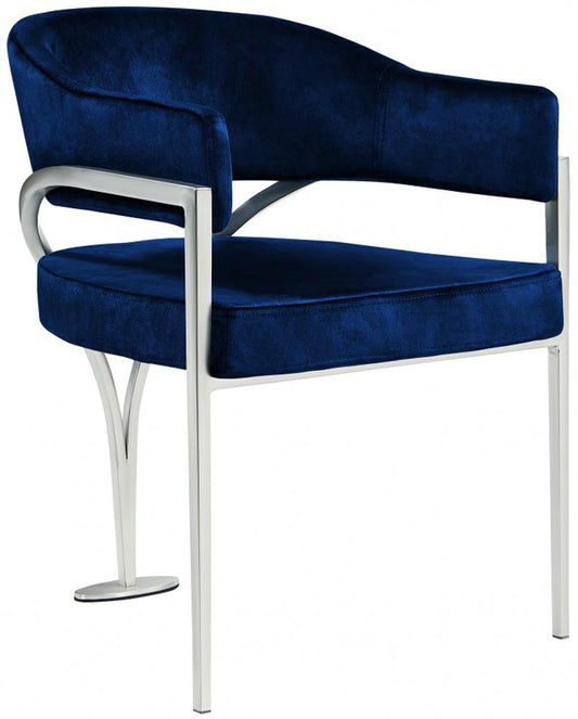 Meridian Furniture - Madelyn Navy Velvet Dining Chair (Set of 2) - 554Navy-C veiw 1