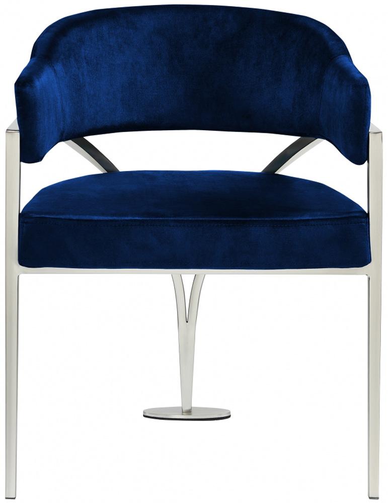 Meridian Furniture - Madelyn Navy Velvet Dining Chair (Set of 2) - 554Navy-C veiw 3