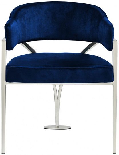 Meridian Furniture - Madelyn Navy Velvet Dining Chair (Set of 2) - 554Navy-C veiw 3