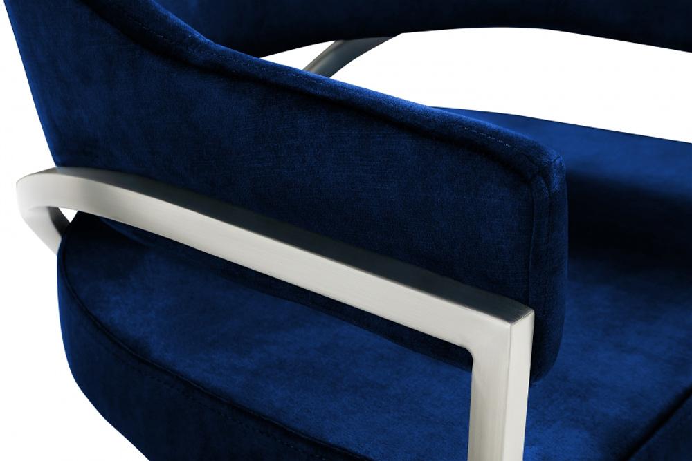 Meridian Furniture - Madelyn Navy Velvet Dining Chair (Set of 2) - 554Navy-C veiw 4