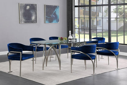 Meridian Furniture - Madelyn Navy Velvet Dining Chair (Set of 2) - 554Navy-C veiw 6