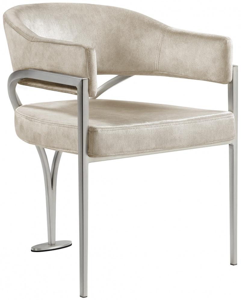 Meridian Furniture - Madelyn Stone Velvet Dining Chair (Set of 2) - 554Stone-C veiw 1