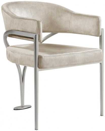 Meridian Furniture - Madelyn Stone Velvet Dining Chair (Set of 2) - 554Stone-C veiw 1