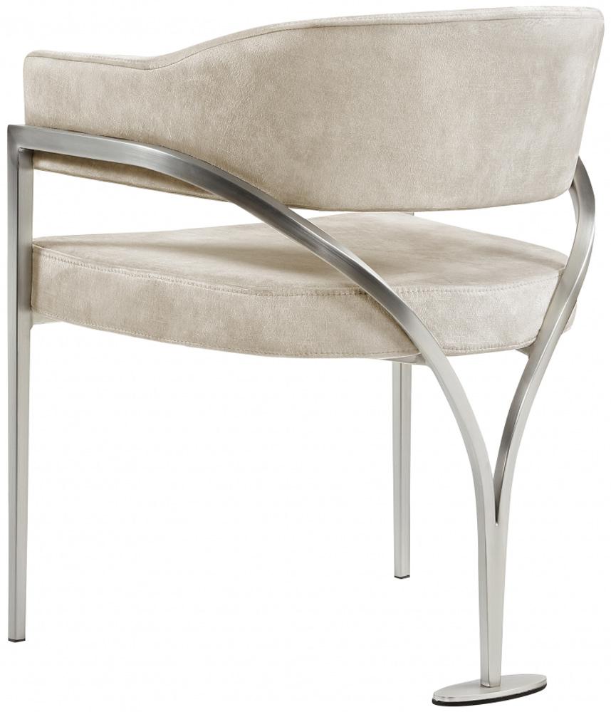 Meridian Furniture - Madelyn Stone Velvet Dining Chair (Set of 2) - 554Stone-C veiw 2