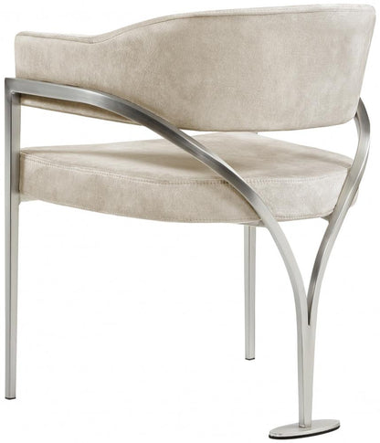 Meridian Furniture - Madelyn Stone Velvet Dining Chair (Set of 2) - 554Stone-C veiw 2