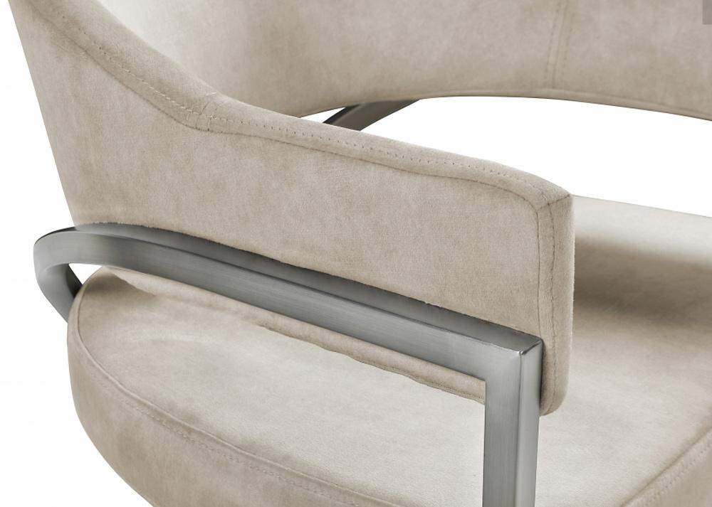 Meridian Furniture - Madelyn Stone Velvet Dining Chair (Set of 2) - 554Stone-C veiw 4