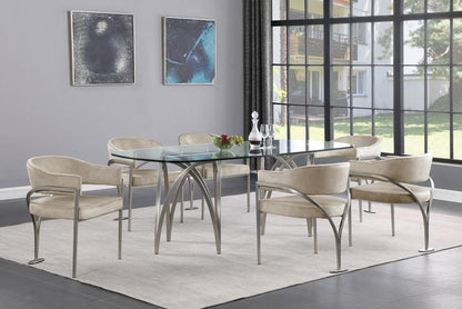 Meridian Furniture - Madelyn Stone Velvet Dining Chair (Set of 2) - 554Stone-C veiw 6