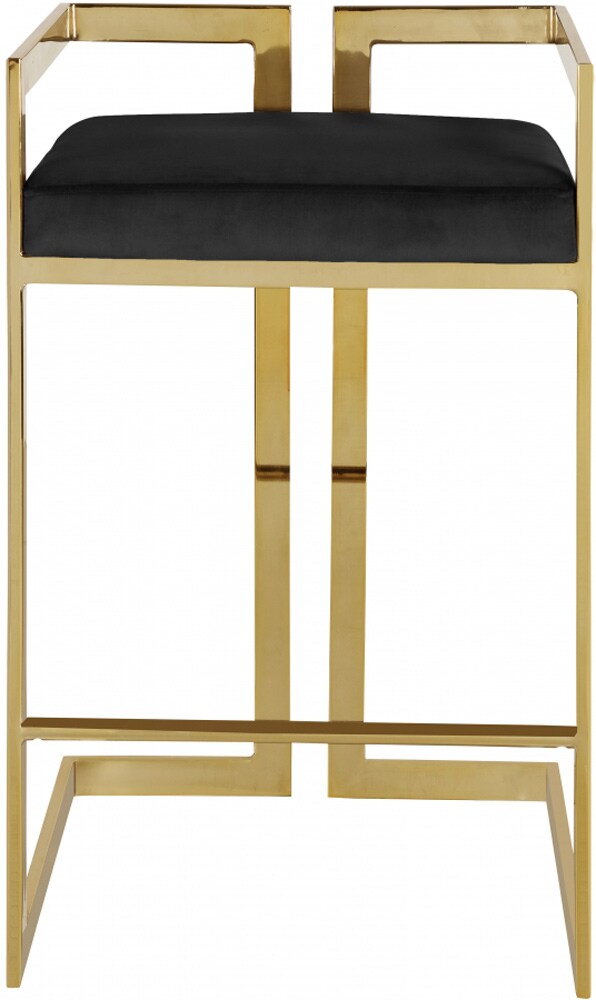 Meridian Furniture - Ezra Black Velvet Stool (Set of 2) - 912Black-C veiw 3