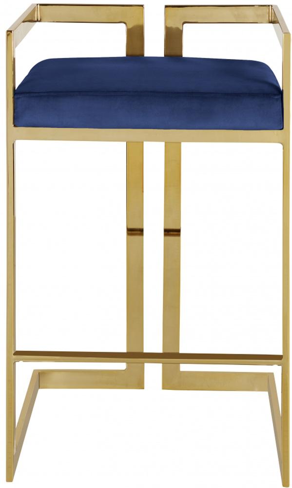 Meridian Furniture - Ezra Navy Velvet Stool (Set of 2) - 912Navy-C veiw 3