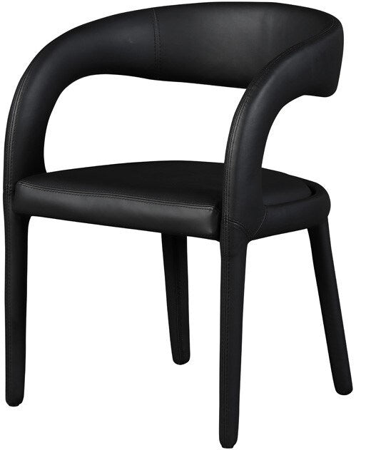 Meridian Furniture - Sylvester Black Vegan Leather Dining Chair - 987Black-C veiw 1