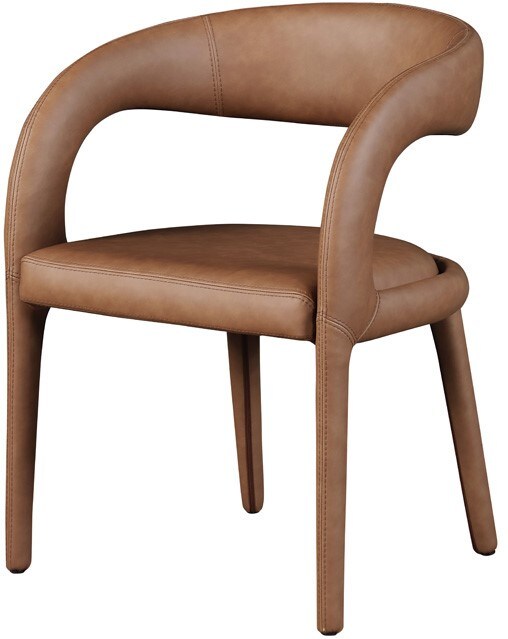 Meridian Furniture - Sylvester Brown Vegan Leather Dining Chair - 987Brown-C veiw 1