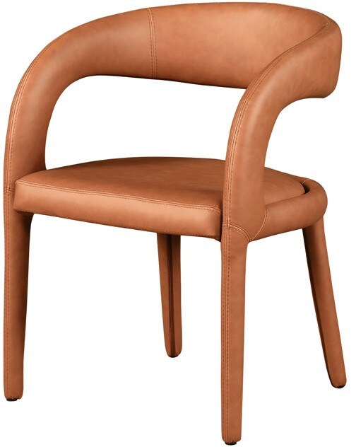 Meridian Furniture - Sylvester Cognac Vegan Leather Dining Chair - 987Cognac-C veiw 1