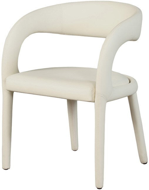 Meridian Furniture - Sylvester Cream Vegan Leather Dining Chair - 987Cream-C veiw 1