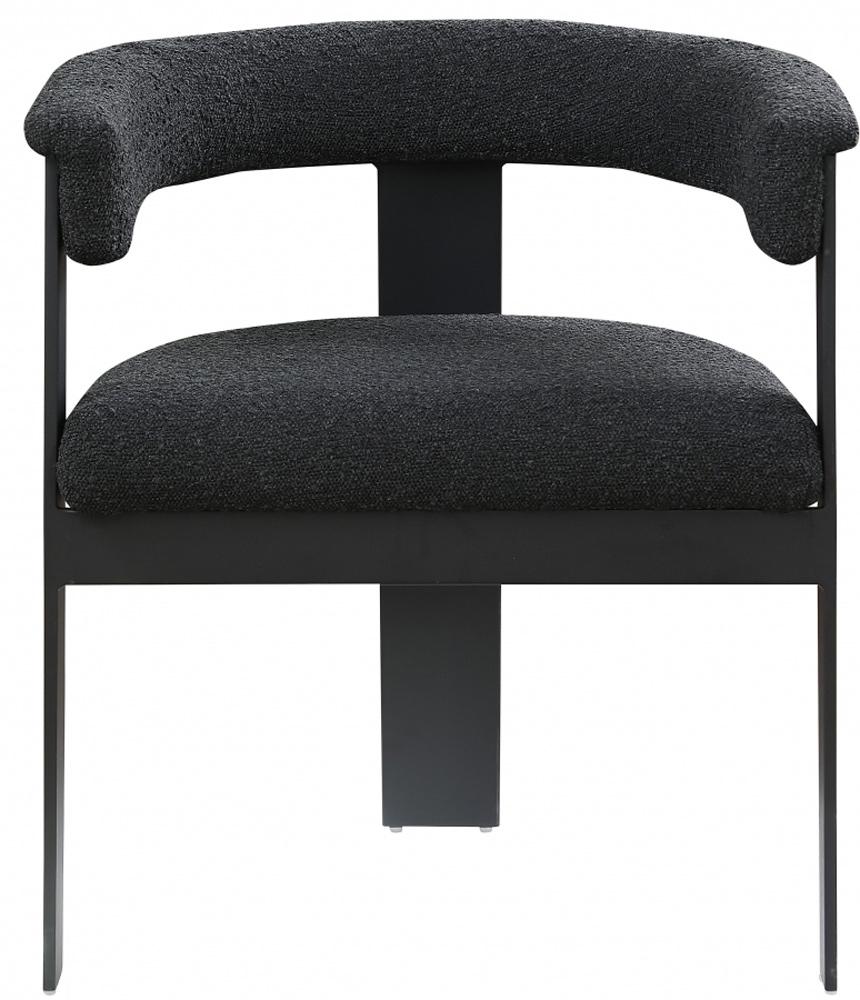 Meridian Furniture - Romeo Black Boucle Fabric Dining Chair (Set of 2) - 471Black-C veiw 3