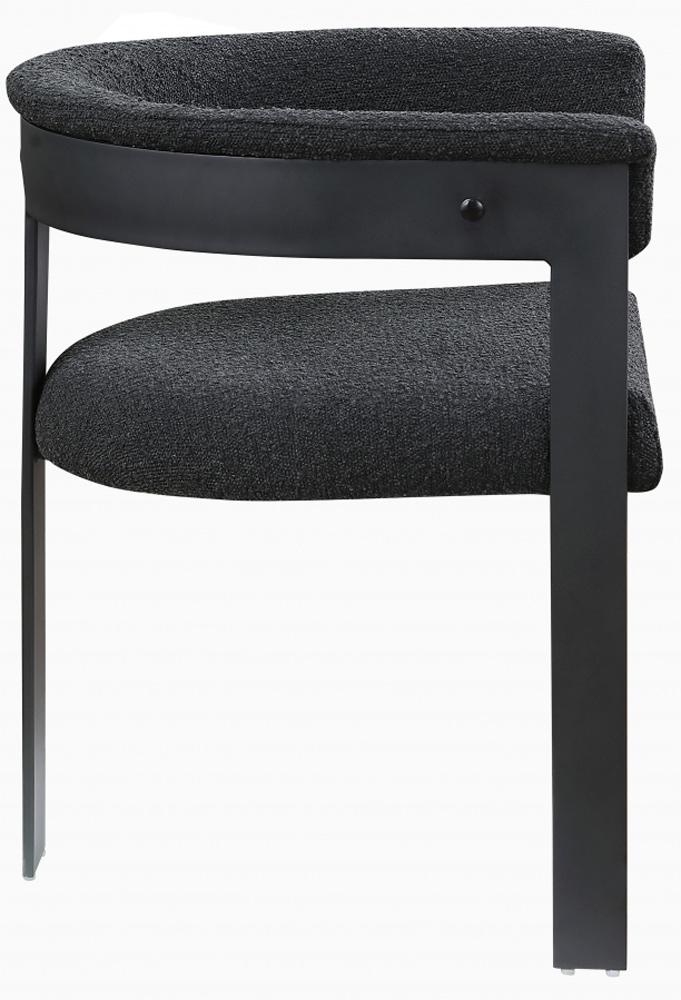 Meridian Furniture - Romeo Black Boucle Fabric Dining Chair (Set of 2) - 471Black-C veiw 4