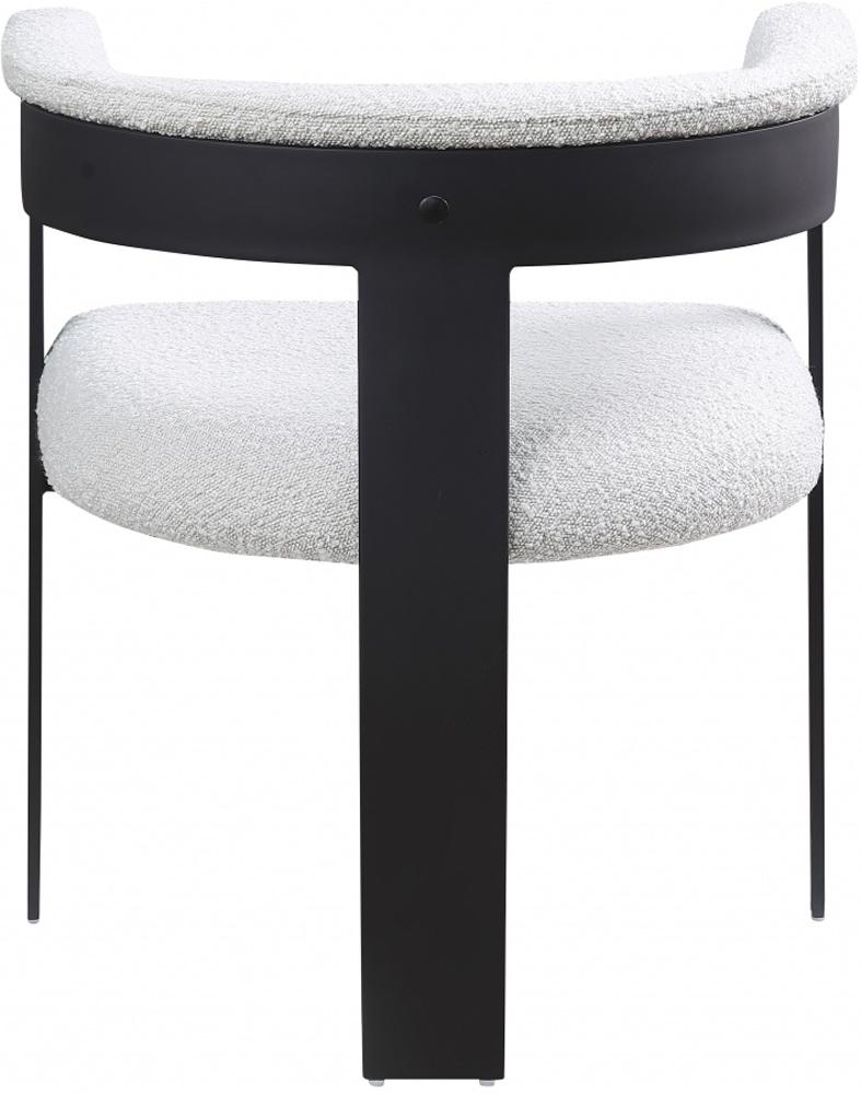 Meridian Furniture - Romeo Cream Boucle Fabric Dining Chair (Set of 2) - 471Cream-C veiw 2