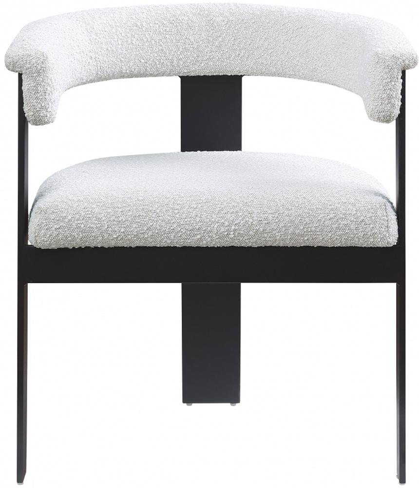 Meridian Furniture - Romeo Cream Boucle Fabric Dining Chair (Set of 2) - 471Cream-C veiw 3
