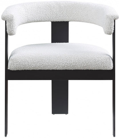 Meridian Furniture - Romeo Cream Boucle Fabric Dining Chair (Set of 2) - 471Cream-C veiw 3