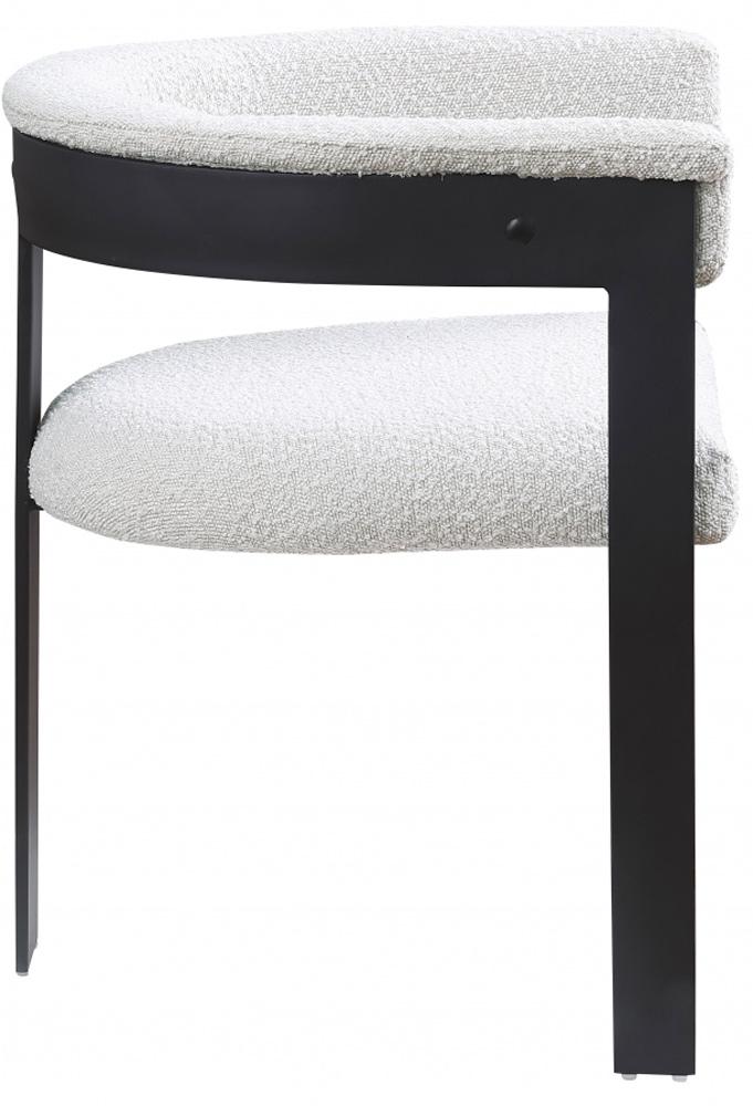 Meridian Furniture - Romeo Cream Boucle Fabric Dining Chair (Set of 2) - 471Cream-C veiw 4