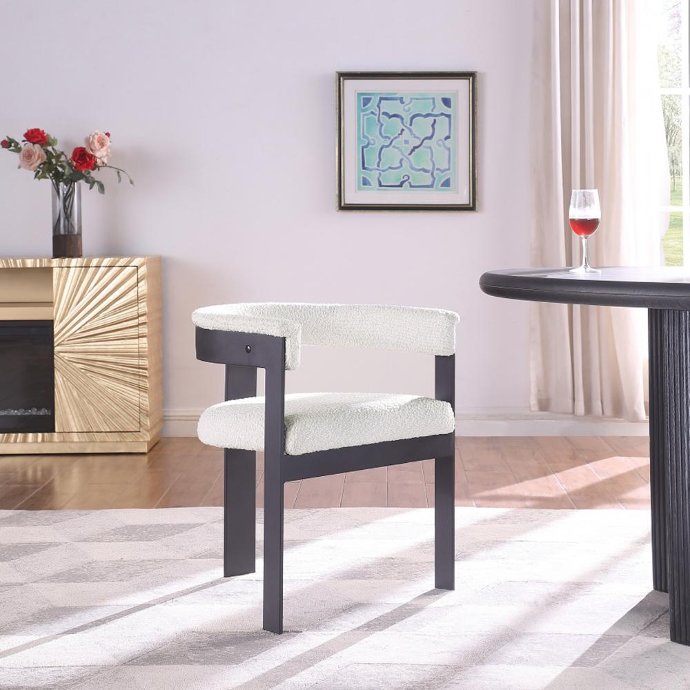 Meridian Furniture - Romeo Cream Boucle Fabric Dining Chair (Set of 2) - 471Cream-C veiw 6