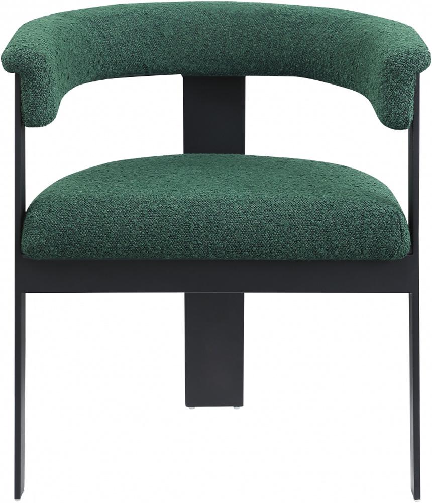 Meridian Furniture - Romeo Green Boucle Fabric Dining Chair (Set of 2) - 471Green-C veiw 3