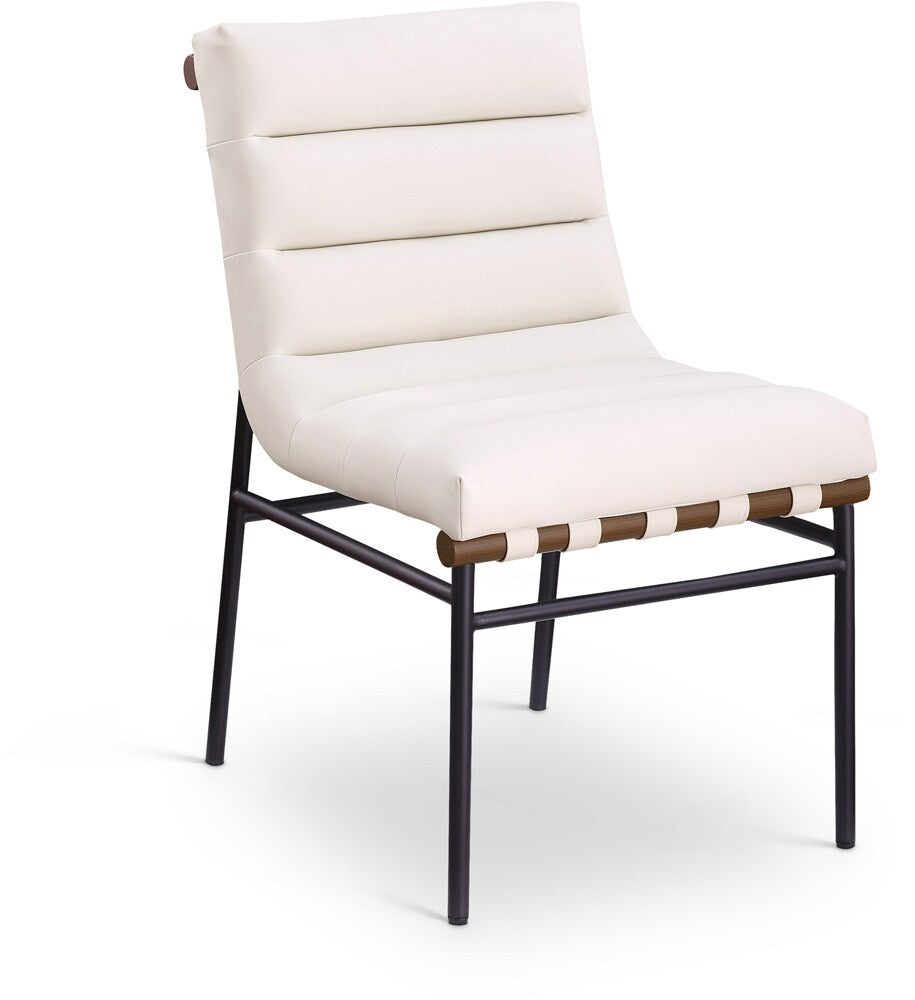 Meridian Furniture - Burke Cream Vegan Leather Dining Chair (Set of 2) - 577Cream-C veiw 1