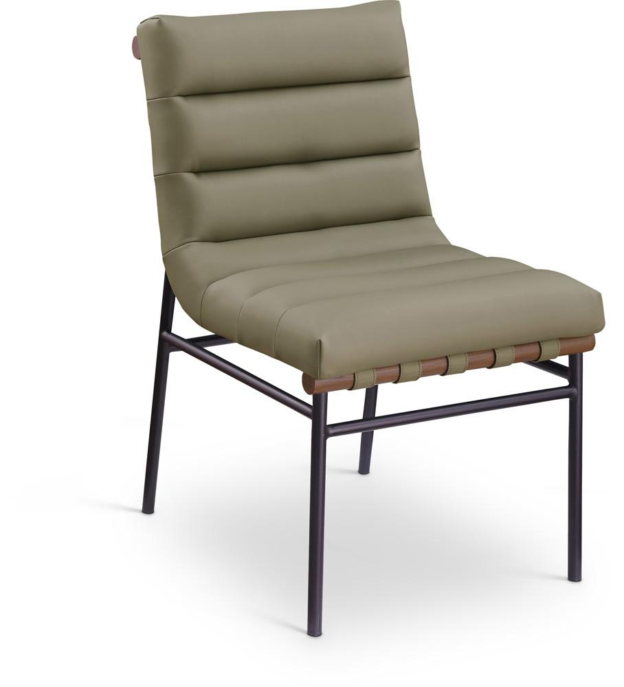Meridian Furniture - Burke Olive Vegan Leather Dining Chair (Set of 2) - 577Olive-C veiw 1