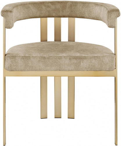 Meridian Furniture - Marcello Beige Velvet Dining Chair (Set of 2) - 595Beige-C veiw 3
