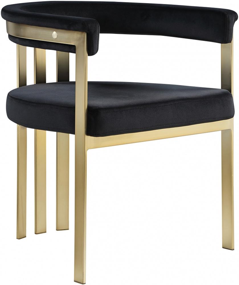 Meridian Furniture - Marcello Black Velvet Dining Chair (Set of 2) - 595Black-C veiw 1