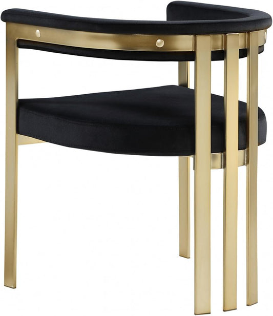 Meridian Furniture - Marcello Black Velvet Dining Chair (Set of 2) - 595Black-C veiw 2