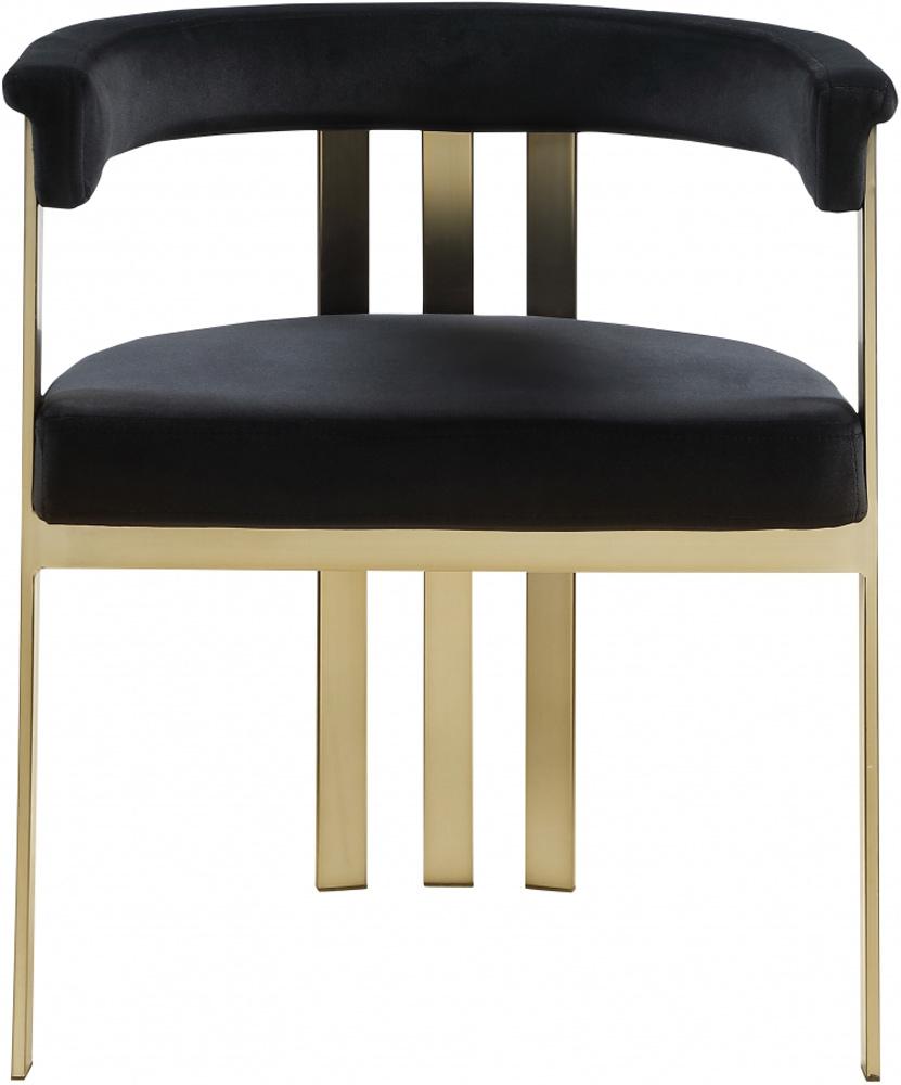 Meridian Furniture - Marcello Black Velvet Dining Chair (Set of 2) - 595Black-C veiw 3