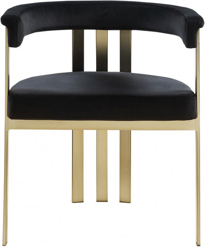 Meridian Furniture - Marcello Black Velvet Dining Chair (Set of 2) - 595Black-C veiw 3
