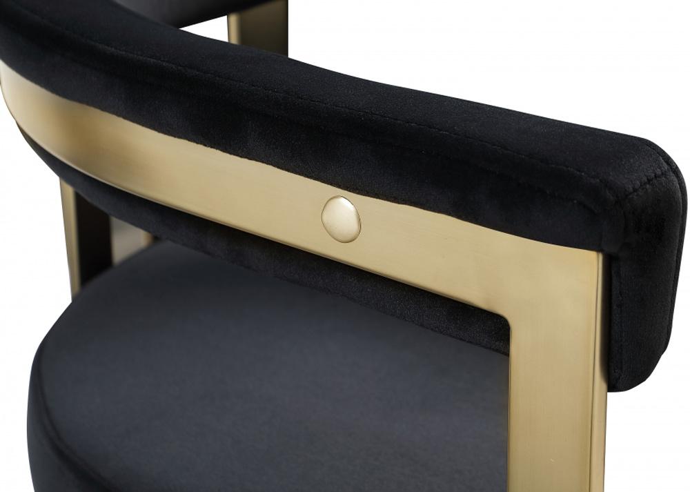 Meridian Furniture - Marcello Black Velvet Dining Chair (Set of 2) - 595Black-C veiw 4