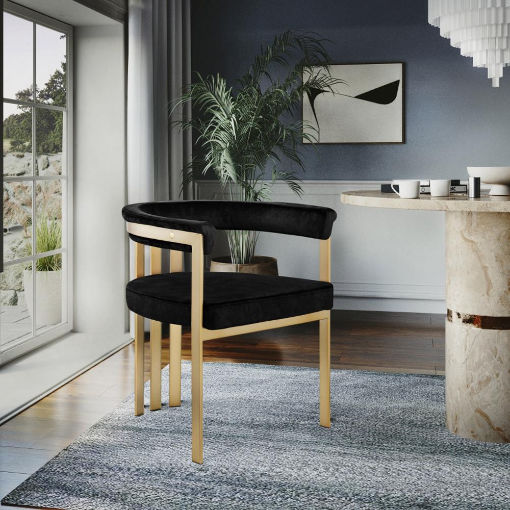 Meridian Furniture - Marcello Black Velvet Dining Chair (Set of 2) - 595Black-C veiw 6