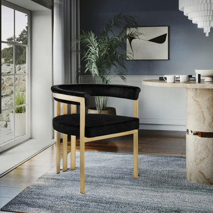 Meridian Furniture - Marcello Black Velvet Dining Chair (Set of 2) - 595Black-C veiw 6
