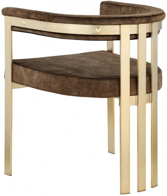 Meridian Furniture - Marcello Brown Velvet Dining Chair (Set of 2) - 595Brown-C veiw 2