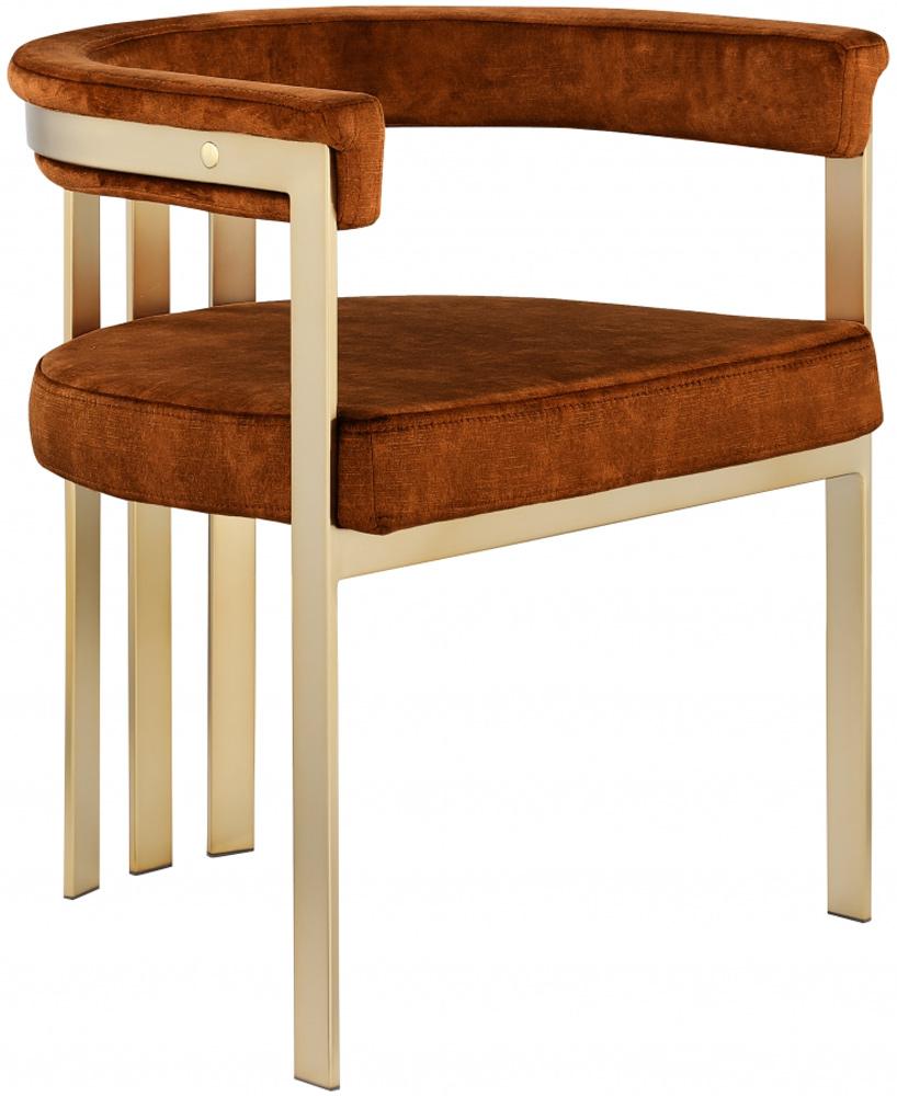 Meridian Furniture - Marcello Cognac Velvet Dining Chair (Set of 2) - 595Cognac-C veiw 1
