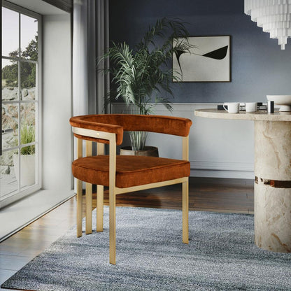 Meridian Furniture - Marcello Cognac Velvet Dining Chair (Set of 2) - 595Cognac-C veiw 6