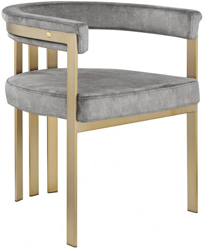 Meridian Furniture - Marcello Grey Velvet Dining Chair (Set of 2) - 595Grey-C veiw 1