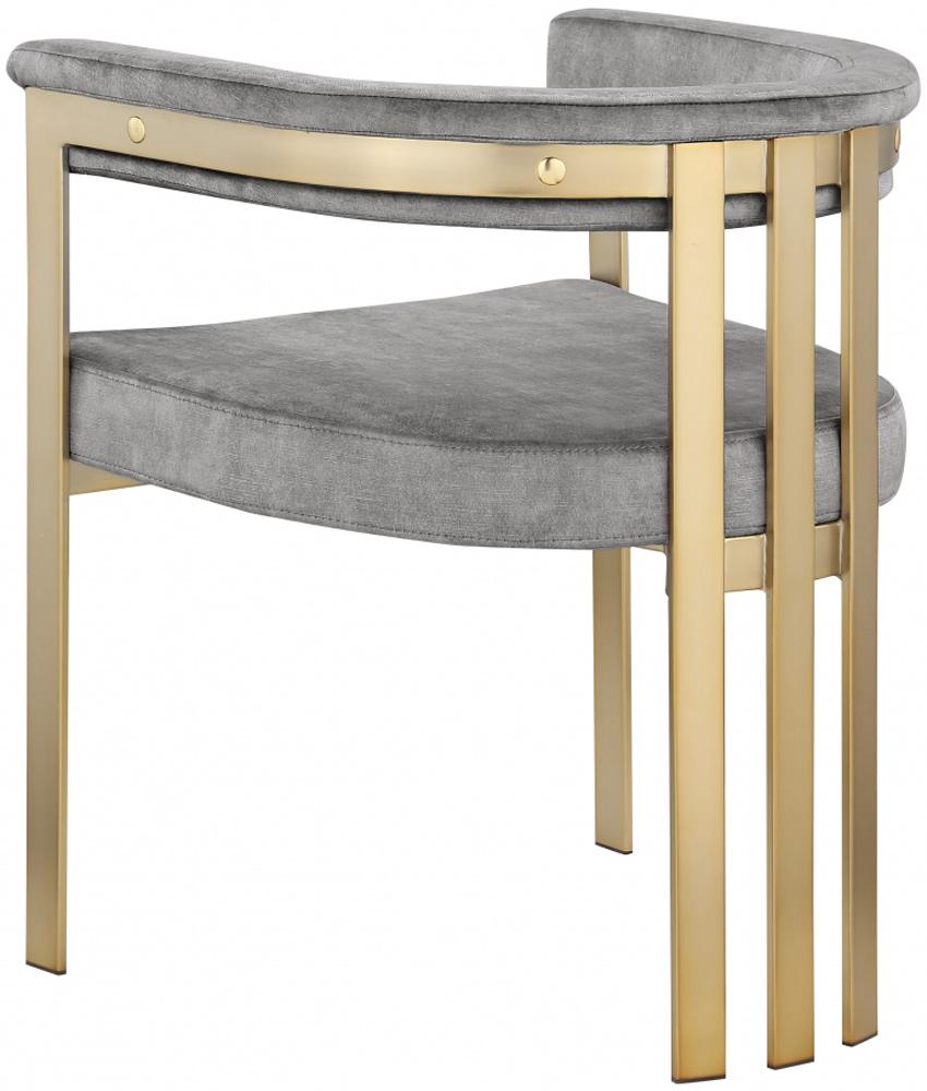 Meridian Furniture - Marcello Grey Velvet Dining Chair (Set of 2) - 595Grey-C veiw 2
