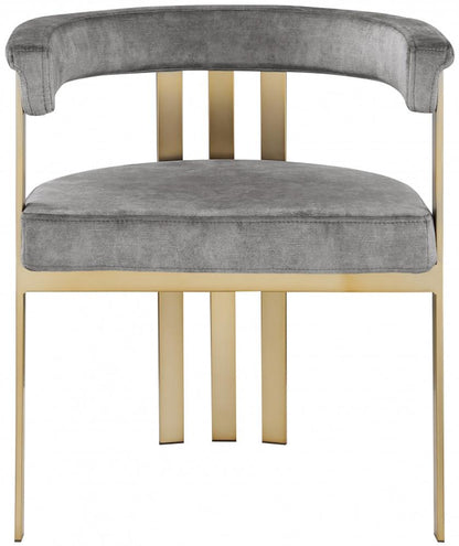Meridian Furniture - Marcello Grey Velvet Dining Chair (Set of 2) - 595Grey-C veiw 3