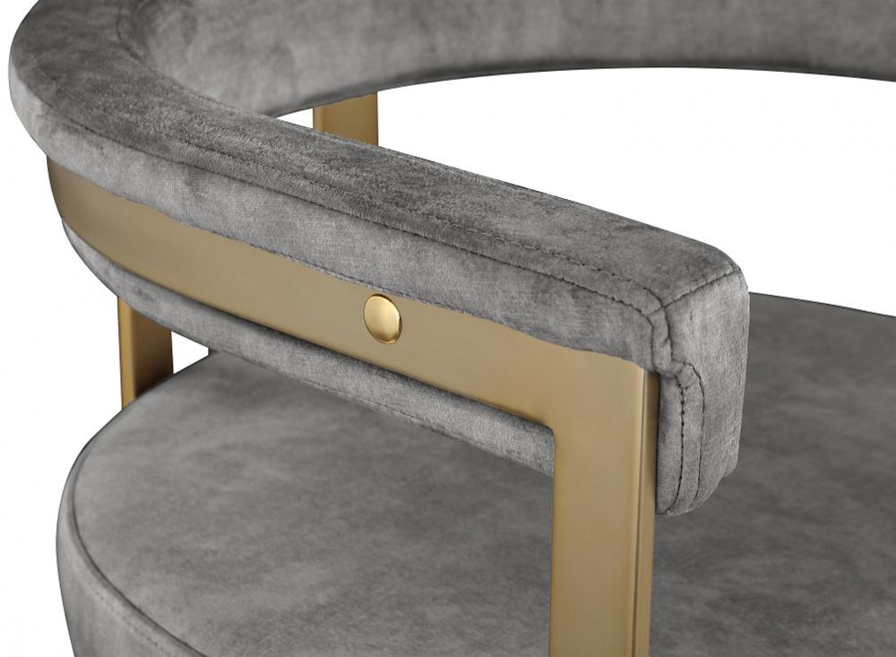 Meridian Furniture - Marcello Grey Velvet Dining Chair (Set of 2) - 595Grey-C veiw 4