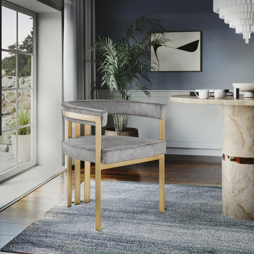 Meridian Furniture - Marcello Grey Velvet Dining Chair (Set of 2) - 595Grey-C veiw 6